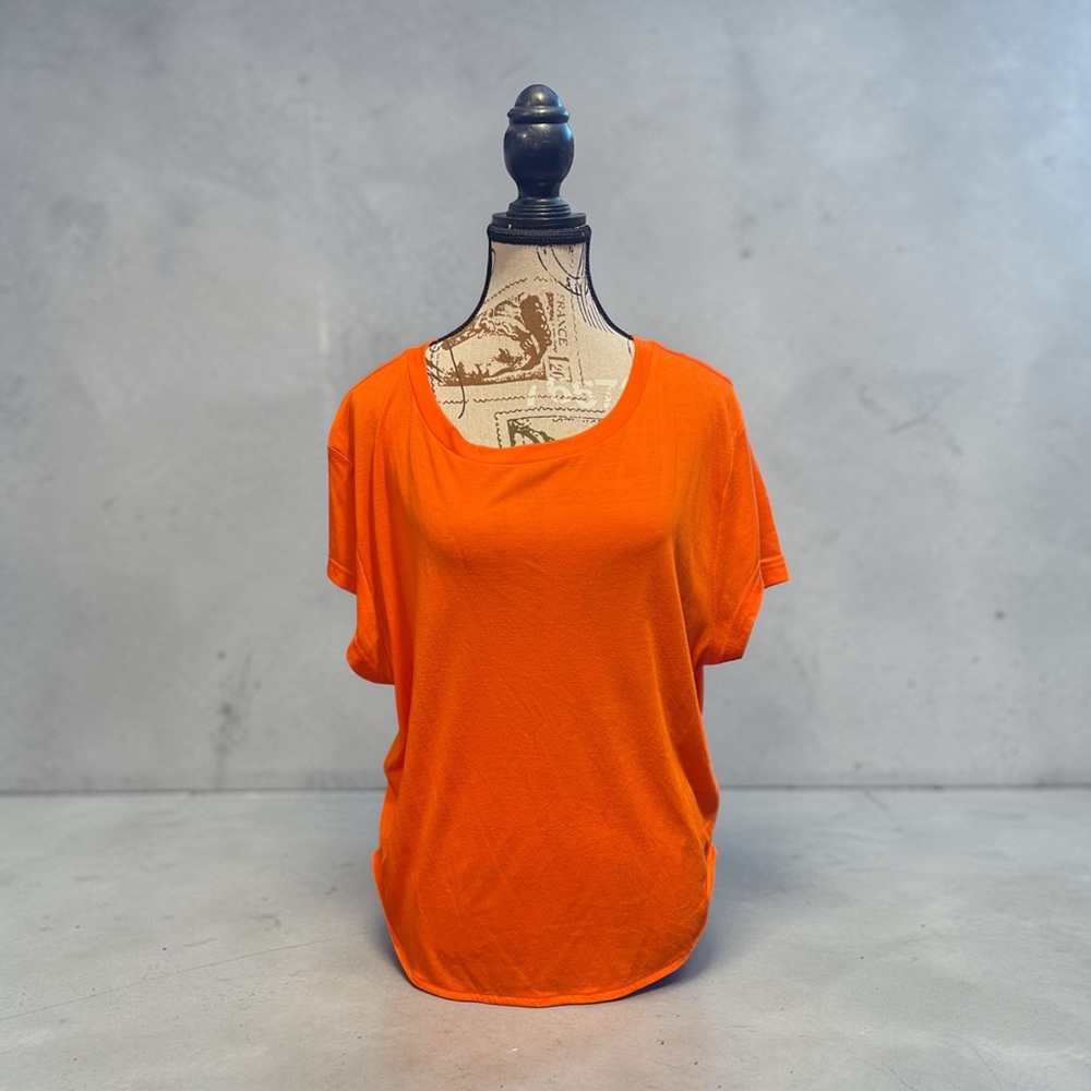 Old Navy Bright Orange Twist Side Top Dolman Sleeve Blouse Casual Size L